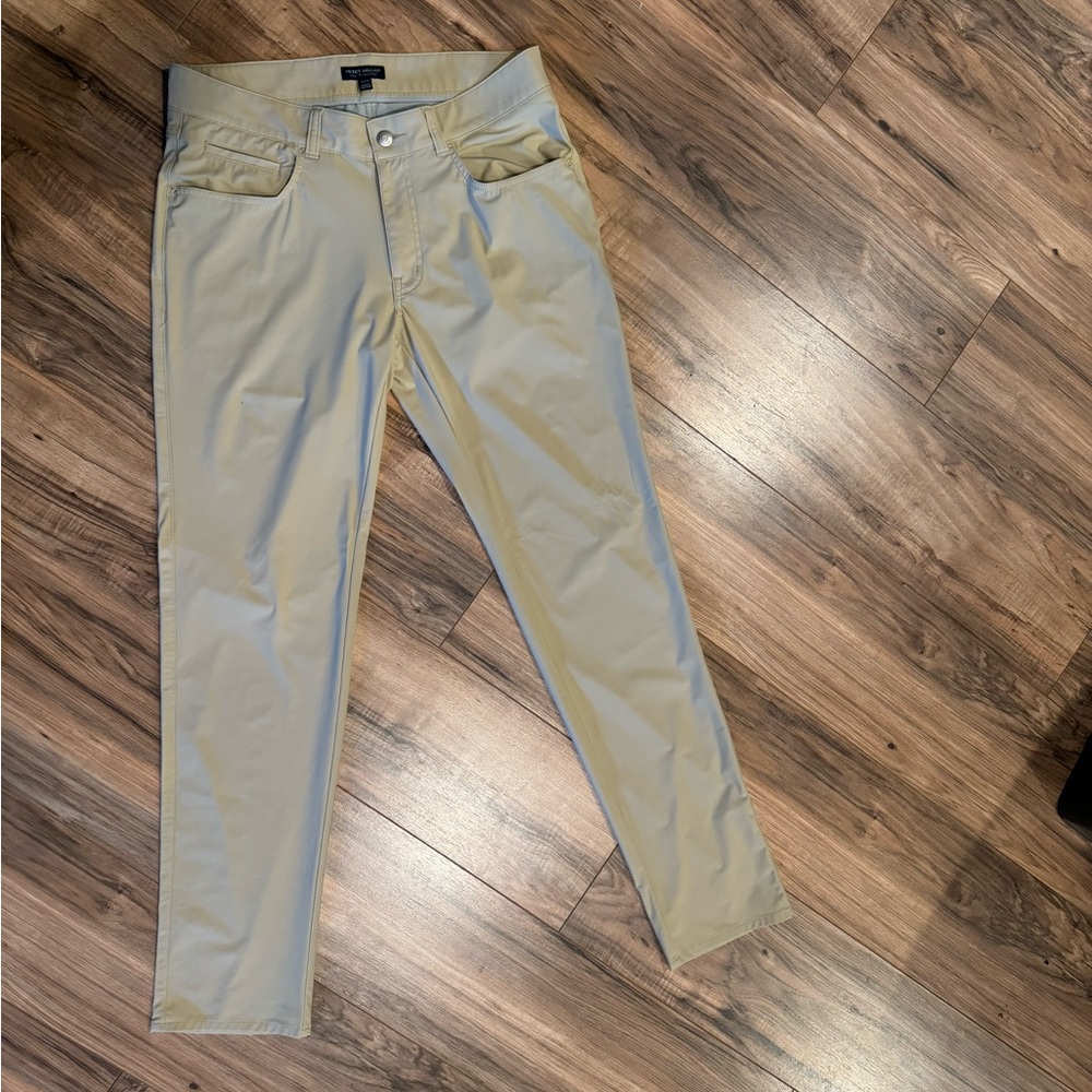Peter Millar Beige Bingham Performance Five-Pocke… - image 1